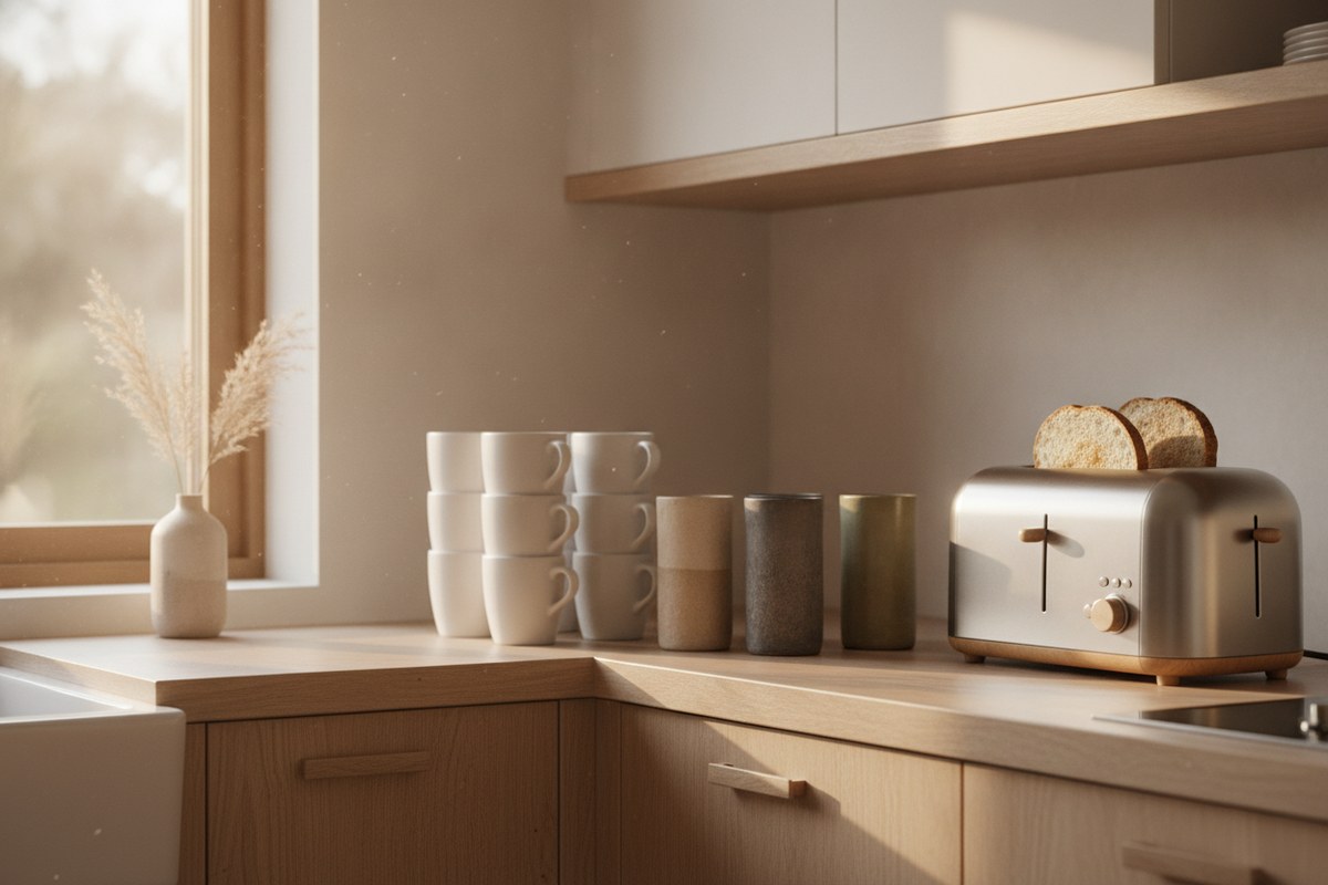 11 Tiny Kitchen Counter Space Saving Hacks (Japandi Style)