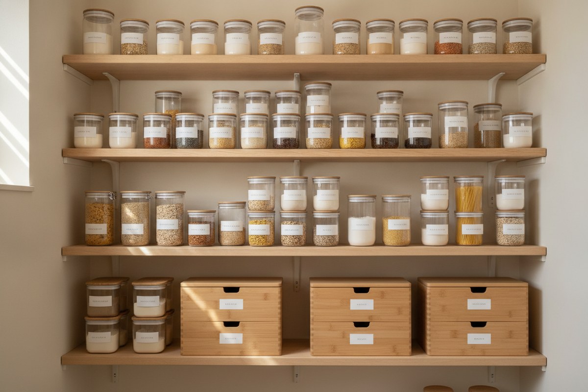 12 Pantry Organization Ideas for Small Kitchens (Japandi Style)