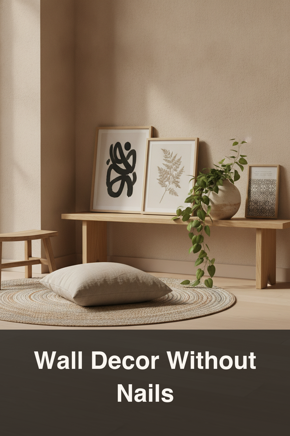 12 Renter-Friendly Wall Decor Ideas Without Nails (Japandi Style)