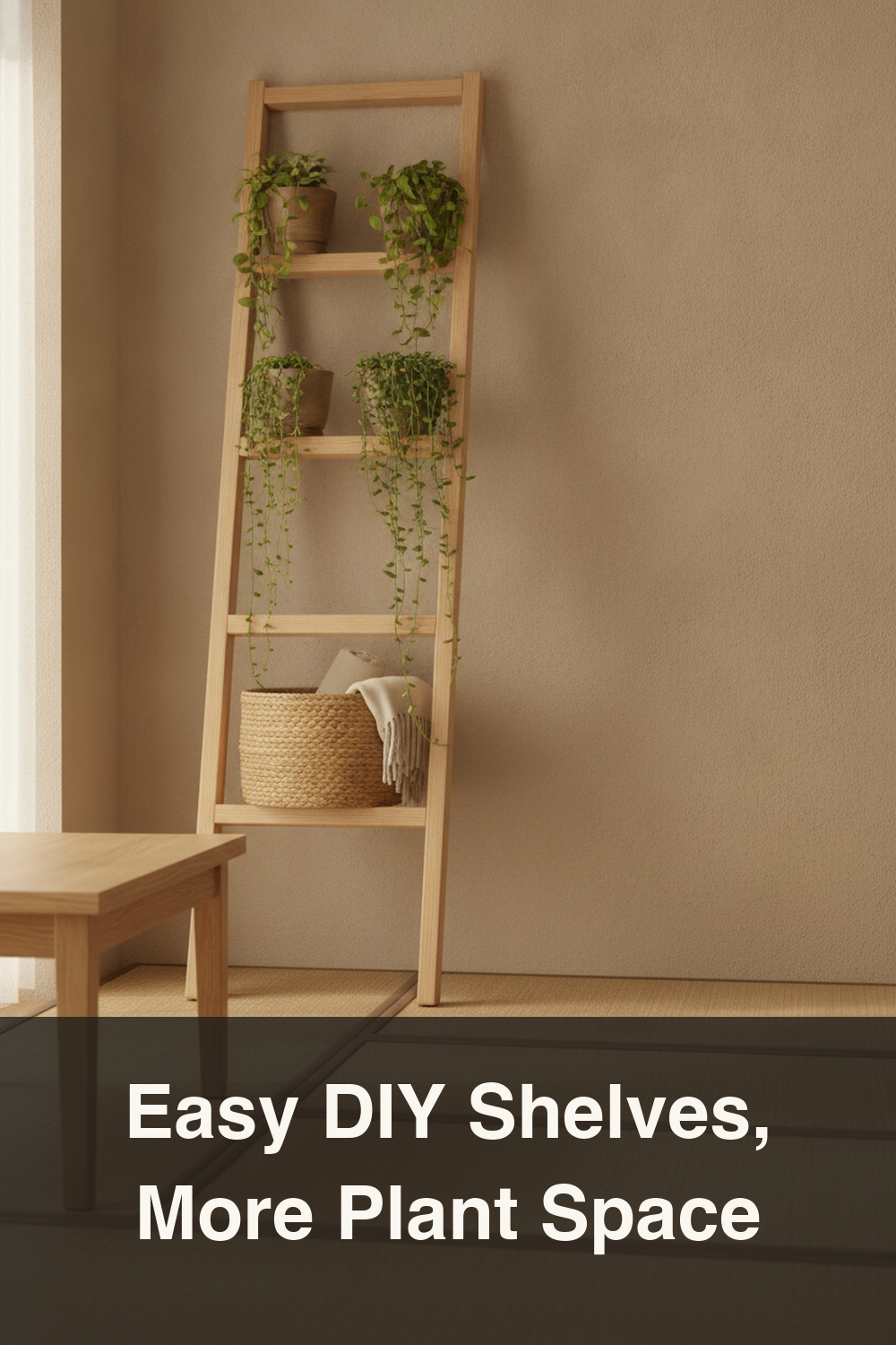 Small Apartment Japandi Plant Shelves You Can DIY This Weekend
