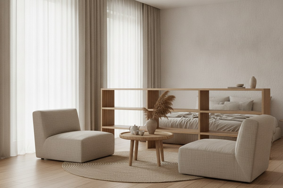 12 Studio Apartment Layout Ideas in Japandi Style
