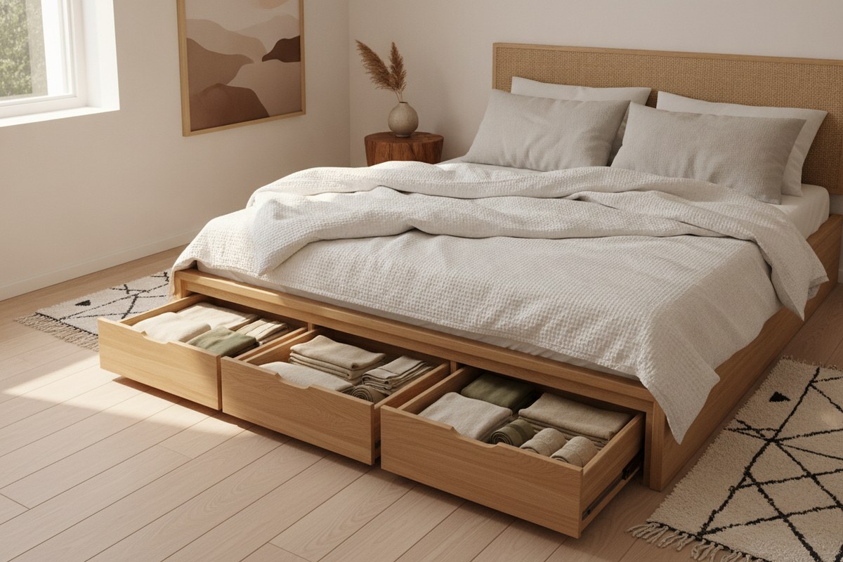 12 Under-Bed Storage Ideas That Keep Dust Out (Japandi Style)