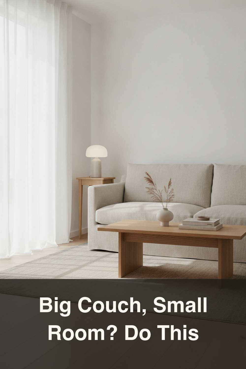 10 Small Living Room Layout Ideas for a Big Couch (Japandi Style)